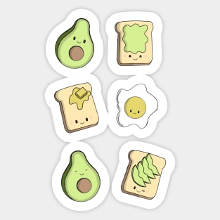 Kawaii Avacado Breakfast Sticker